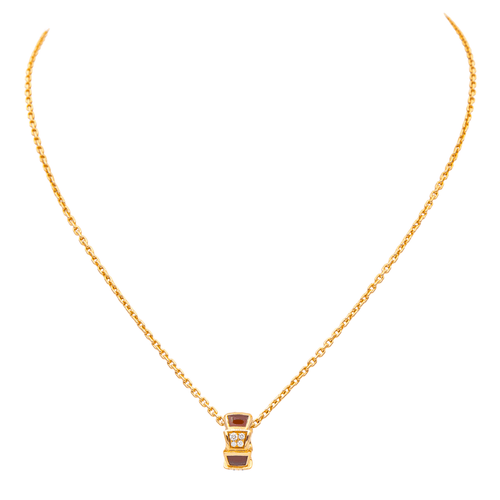 Collier Bulgari Serpenti - Collier en or rose, cornaline et diamants 58 Facettes 4173758RV