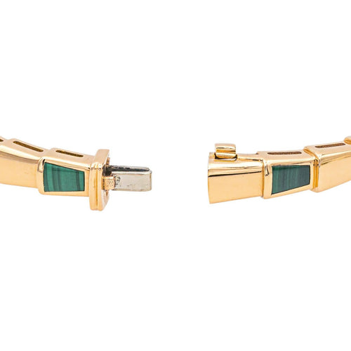 Bracelet Bulgari Serpenti - Bracelet en or rose 18 carats et malachite 58 Facettes 4173763RV