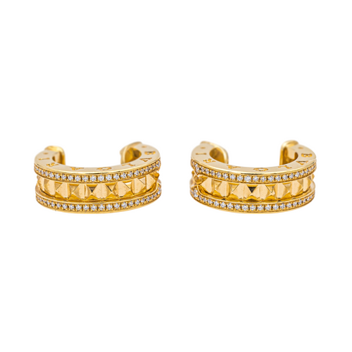 Boucles d'oreilles Bulgari B.zero1 Rock - Boucles d’oreilles créoles en or jaune et diamants 58 Facettes 4173764RV