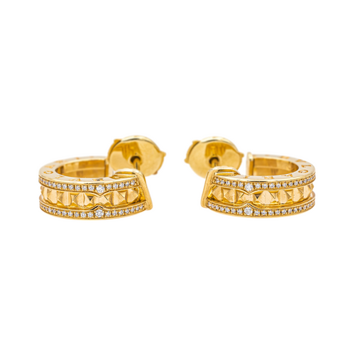Boucles d'oreilles Bulgari B.zero1 Rock - Boucles d’oreilles créoles en or jaune et diamants 58 Facettes 4173764RV