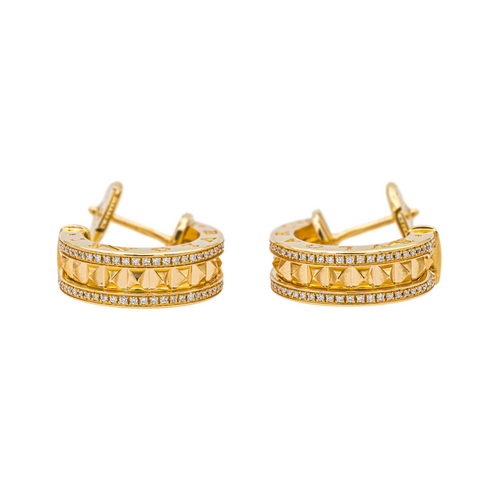 Boucles d'oreilles Bulgari B.zero1 Rock - Boucles d’oreilles créoles en or jaune et diamants 58 Facettes 4173764RV