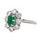Bague 55 Pompadour - Bague en platine et or blanc avec émeraude et diamants 58 Facettes 4183602CN