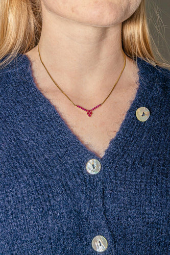 Collier Collier en or jaune 18 carats serti de rubis 58 Facettes 4190789CN