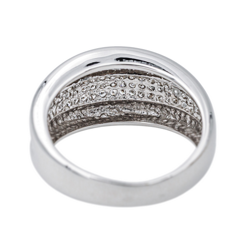 Bague 54 Bague pavée de diamants en or blanc 18 carats 58 Facettes 4195885RV