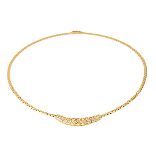 Collier Collier en or jaune 18 carats serti de diamants 58 Facettes 4196954CN