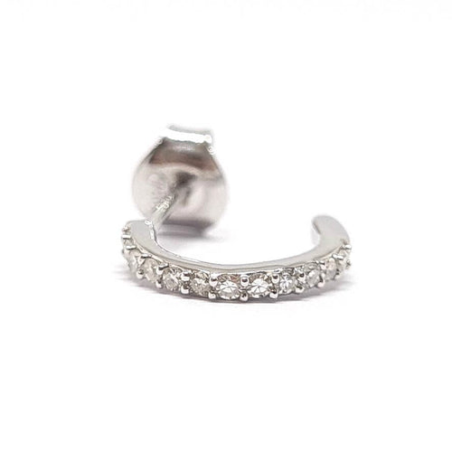 Boucles d'oreilles Créole - Boucle d’oreille en or blanc 18 carats et diamants 58 Facettes