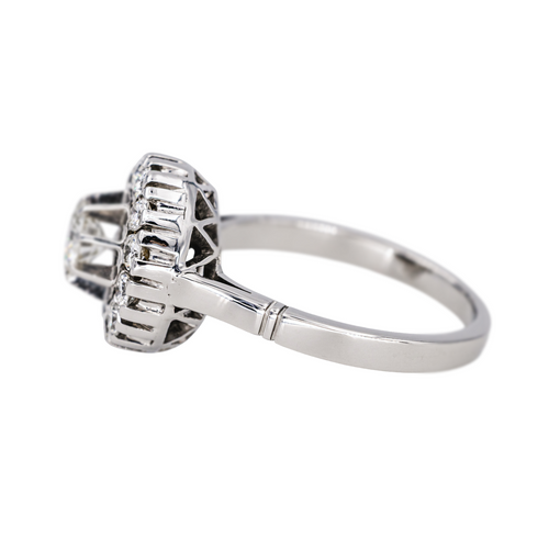 Bague 54 Bague marguerite en or blanc et platine avec diamants 58 Facettes 4226565CN