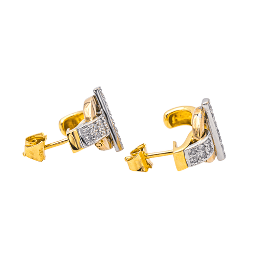Boucles d'oreilles Guy Laroche - Boucles d'oreilles en or tricolore et diamants 58 Facettes 4226569CN
