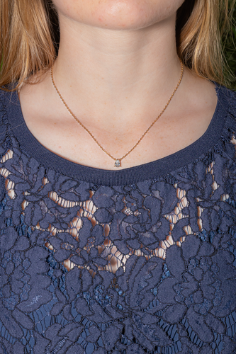 Collier Collier solitaire en or rose 18K avec diamant taille poire 58 Facettes 4248224CN