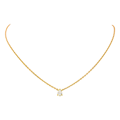Collier Collier solitaire en or rose 18K avec diamant taille poire 58 Facettes 4248224CN