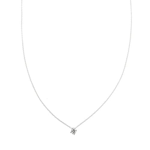 Collier Collier point lumineux - Chaîne maille forçat en or blanc 18 kt et diamant 0,27 ct 58 Facettes 425