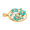 Pendentif Pendentif en or rose 18 carats avec diamants et turquoises 58 Facettes 4250491CN