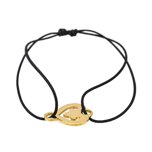 Bracelet O.J. Perrin Légendes - Bracelet cordon cœur en or jaune 18 carats 58 Facettes 4263951RV