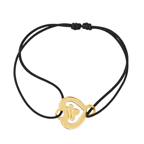 Bracelet O.J. Perrin Légendes - Bracelet cordon cœur en or jaune 18 carats 58 Facettes 4263951RV