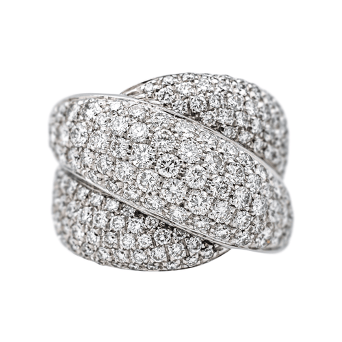 Bague 52 Damiani Gomitolo - Bague cocktail en or blanc et diamants 58 Facettes 4270297RV