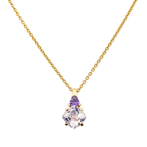 Collier Collier pendentif en or jaune 18 carats et améthystes 58 Facettes 4282981CN