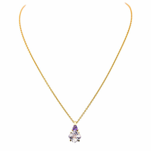Collier Collier pendentif en or jaune 18 carats et améthystes 58 Facettes 4282981CN