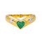 Bague 54 Bague jonc en or jaune 18 carats avec émeraude et diamants 58 Facettes 4286093CN