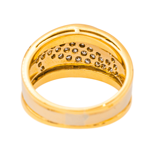 Bague 54 Bague bandeau en or jaune 18 carats pavée de diamants 58 Facettes 4292214RV
