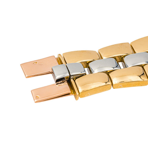 Bracelet Boucheron - Bracelet tank en or jaune, blanc et rose 58 Facettes 4292713CN