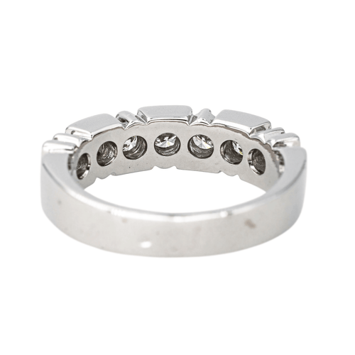 Bague 54 Bague demi-alliance en or blanc 18 carats et diamants 58 Facettes 4292752CN