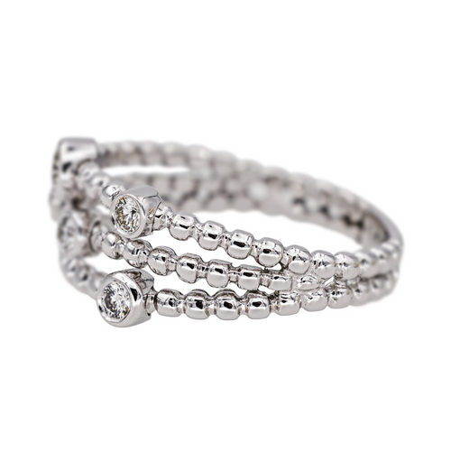 Bague 54 Bague pavée de diamants en or blanc 18 carats 58 Facettes 4311463CN