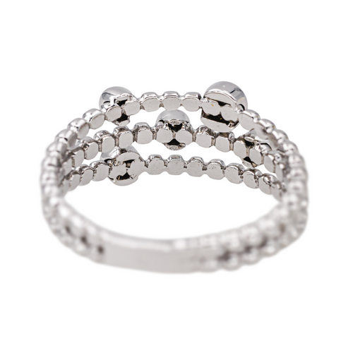 Bague 54 Bague pavée de diamants en or blanc 18 carats 58 Facettes 4311463CN