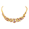 Collier Collier motifs floraux en or jaune 18 carats, rubis et diamants 58 Facettes 4314013CN