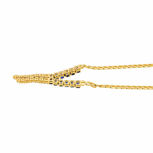 Collier Collier négligé en or jaune 18 carats, saphirs et diamants 58 Facettes 4324634CN