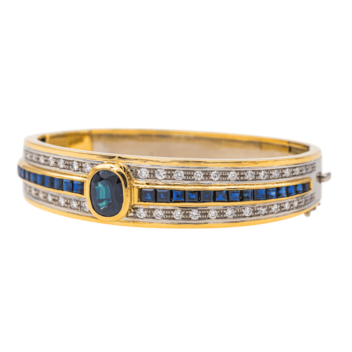 Bracelet Bracelet en or jaune 18 carats avec saphirs et diamants 58 Facettes 4324636CN