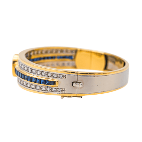 Bracelet Bracelet en or jaune 18 carats avec saphirs et diamants 58 Facettes 4324636CN