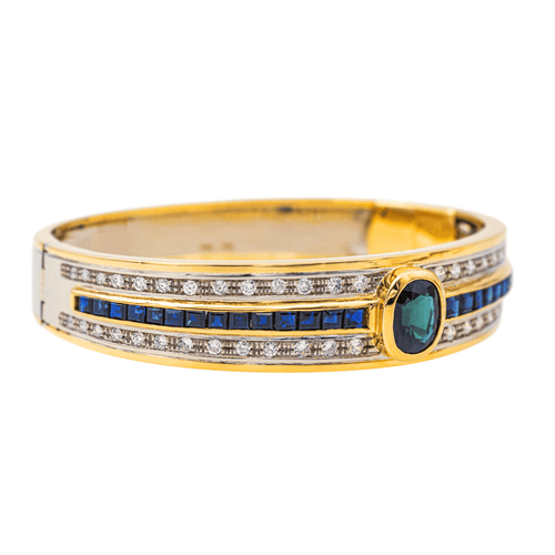 Bracelet Bracelet en or jaune 18 carats avec saphirs et diamants 58 Facettes 4324636CN