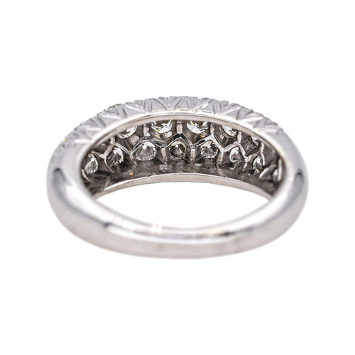 Bague 51 Bague en or blanc 18 carats pavée de diamants 58 Facettes 4324638CN