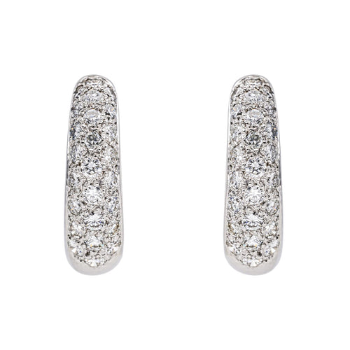 Boucles d'oreilles Boucles d'oreilles créoles en or blanc 18 carats et diamants 58 Facettes 4324639CN