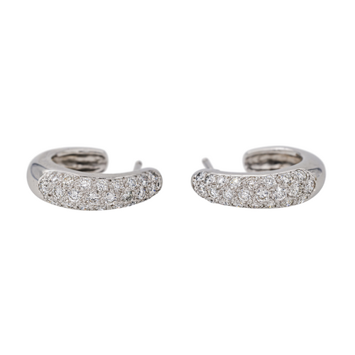 Boucles d'oreilles Boucles d'oreilles créoles en or blanc 18 carats et diamants 58 Facettes 4324639CN