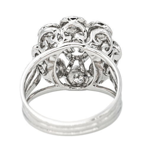 Bague 53 Bague marguerite sertie de diamants en or blanc et platine 58 Facettes 4328900CN