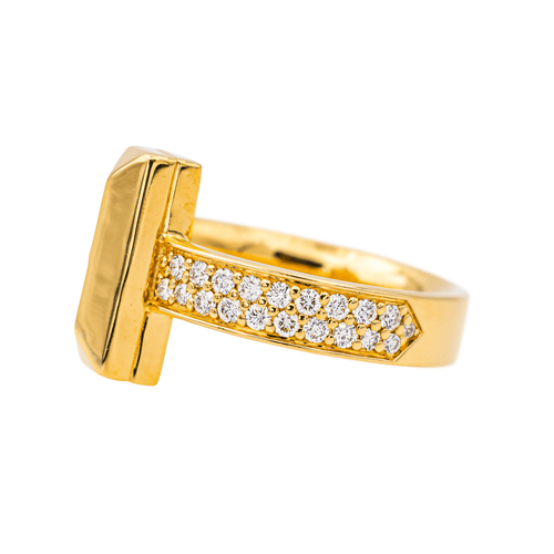 Bague 51 Tiffany & Co - Bague T pavée de diamants en or jaune 58 Facettes 4342791RV