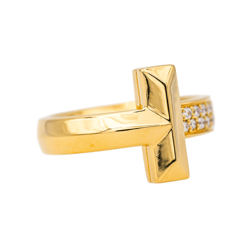 Bague 51 Tiffany & Co - Bague T pavée de diamants en or jaune 58 Facettes 4342791RV