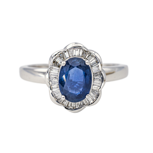 Bague 55 Bague Pompadour en or blanc 18 carats, saphir et diamants 58 Facettes 4342799RV