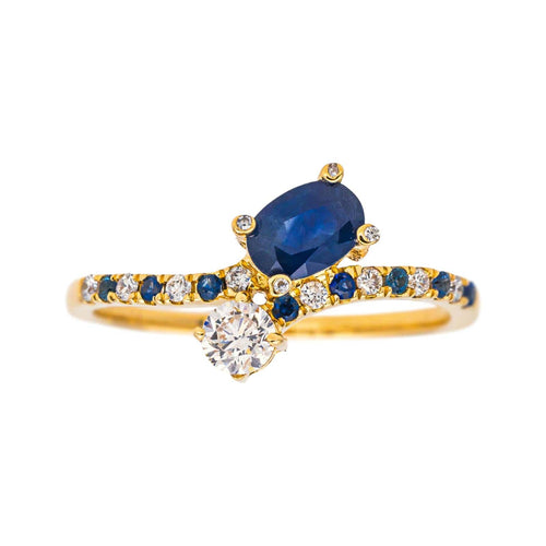 Bague 56 Mauboussin Duo d’amour - Bague Toi et Moi en or jaune saphirs et diamants 58 Facettes 4342801RV