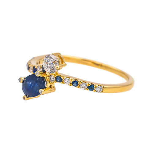 Bague 56 Mauboussin Duo d’amour - Bague Toi et Moi en or jaune saphirs et diamants 58 Facettes 4342801RV