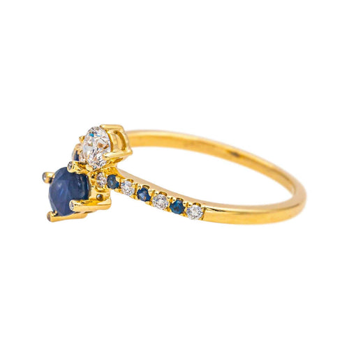 Bague 56 Mauboussin Duo d’amour - Bague Toi et Moi en or jaune saphirs et diamants 58 Facettes 4342801RV
