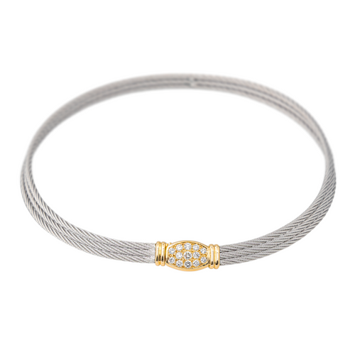 Collier Fred Force 10 - Collier en or jaune 18K, acier et diamants 58 Facettes 4345688RV