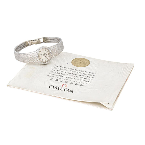 Montre Omega De Ville - Montre en or blanc sertie de diamants 58 Facettes 4345689RV