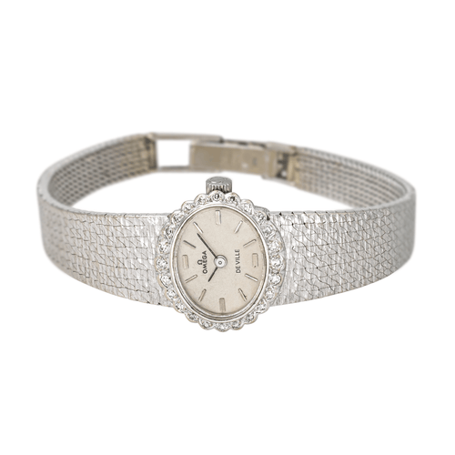 Montre Omega De Ville - Montre en or blanc sertie de diamants 58 Facettes 4345689RV