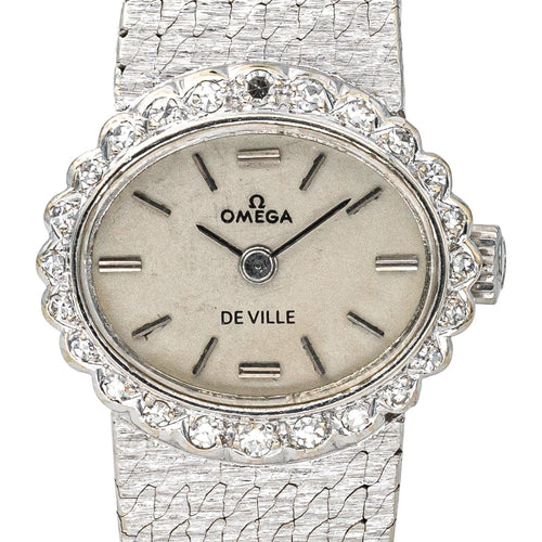 Montre Omega De Ville - Montre en or blanc sertie de diamants 58 Facettes 4345689RV