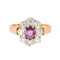 Bague 54 Bague marguerite en or rose et platine avec rubis et diamants 58 Facettes 4354716CN