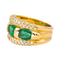 Bague 54 Bague en or jaune 18 carats avec émeraudes et diamants 58 Facettes 4354721CN