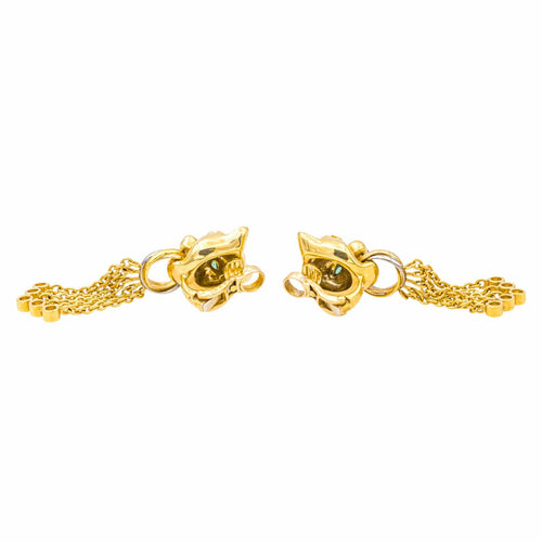 Boucles d'oreilles Cartier Sierra - Boucles d’oreilles panthère en or jaune et diamants, tsavorites 58 Facettes 4364140RV
