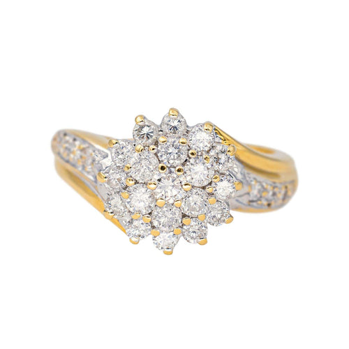 Bague 51 Bague en or jaune et or blanc 18 carats sertie de diamants 58 Facettes 4369862CN